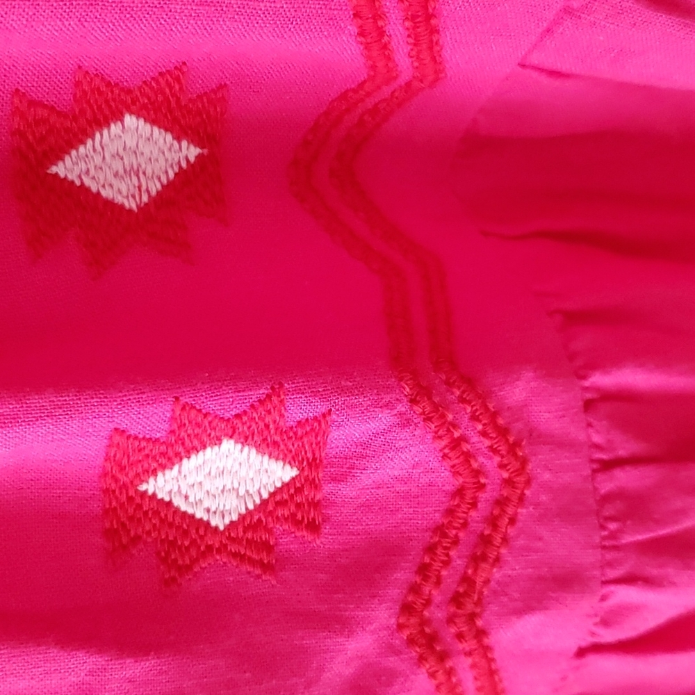 Ann Taylor LOFT Pink Linen Blend Embroidered Boho Tank Top Women XS Runs Big - Picture 6 of 12